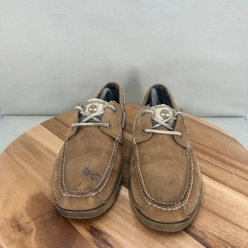 Timberland Mens 5229R Brown Leather Boat Shoes Size 10.5 M Loafers